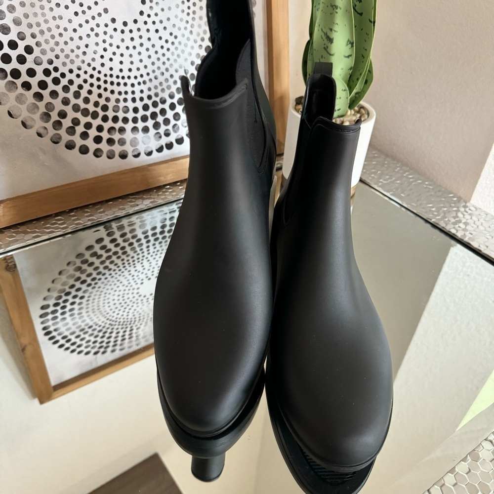 J.Crew Mercantile Chelsea Rain Boots Women’s Black Size 10 - Picture 9 of 10